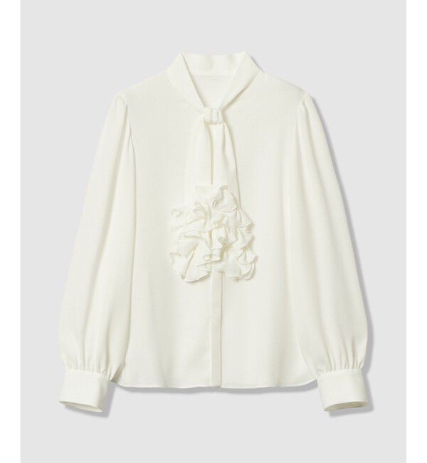 LOULOU WILLOUGHBY「【LOULOU WILLOUGHBY】ペタルフリルボウタイブラウス」|シャツ・ブラウス|