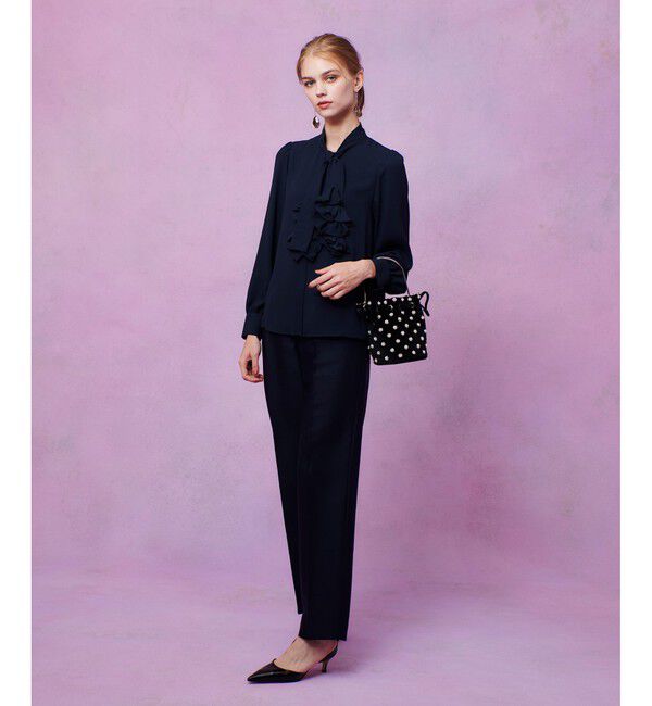 LOULOU WILLOUGHBY「【LOULOU WILLOUGHBY】ペタルフリルボウタイブラウス」|シャツ・ブラウス|