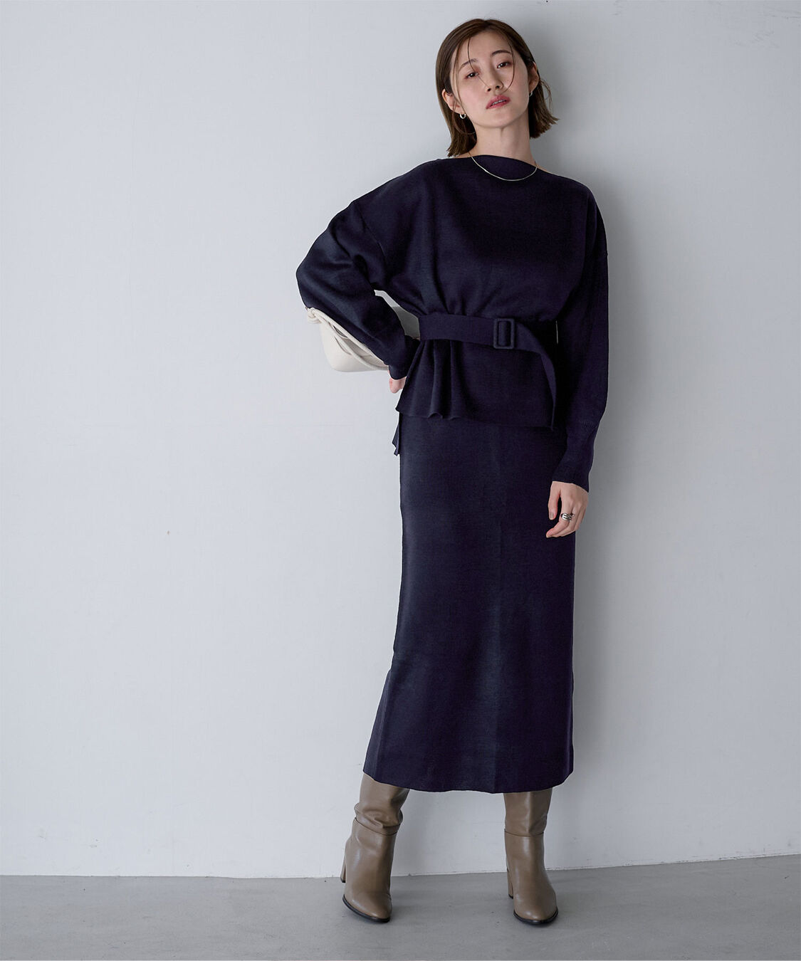 ur's「ミラノリブニットセットアップ」|ニット・セーター|ネイビー