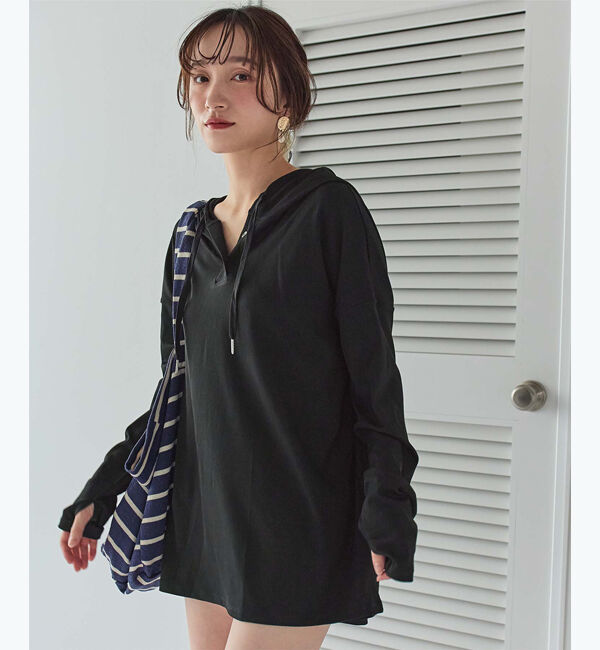 SEA DRESS「オーバーシルエットラッシュパーカープルオーバー」|ビキニトップス|