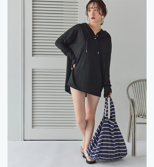 SEA DRESS「オーバーシルエットラッシュパーカープルオーバー」|ビキニトップス|