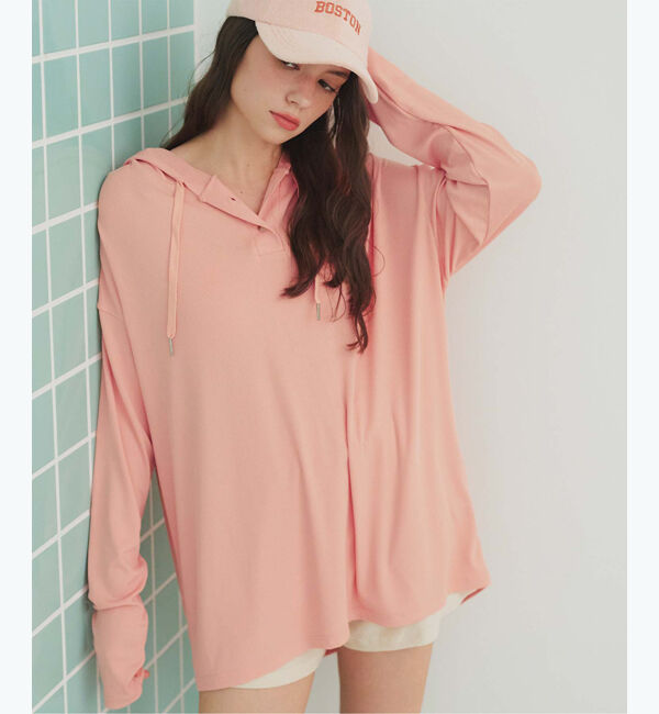 SEA DRESS「オーバーシルエットラッシュパーカープルオーバー」|ビキニトップス|