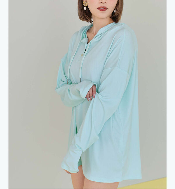 SEA DRESS「オーバーシルエットラッシュパーカープルオーバー」|ビキニトップス|