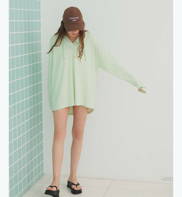 SEA DRESS「オーバーシルエットラッシュパーカープルオーバー」|ビキニトップス|