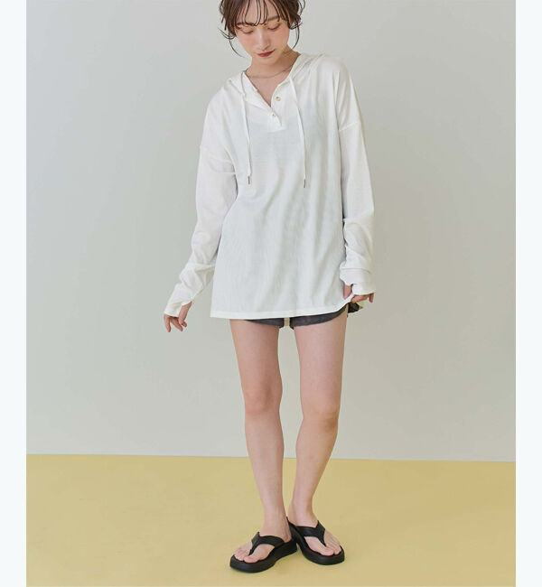 SEA DRESS「オーバーシルエットラッシュパーカープルオーバー」|ビキニトップス|