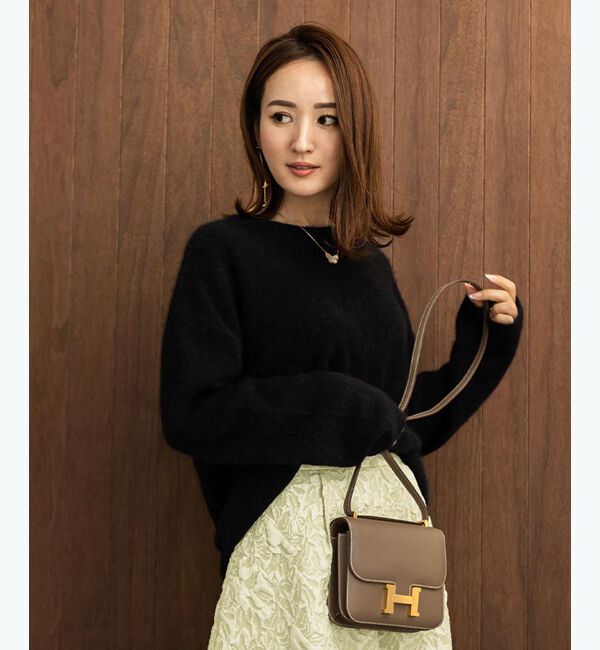 ur's「【星玲奈さんコラボアイテム】ウール混クルーネックニットプルオーバートップス」|ニット・セーター|