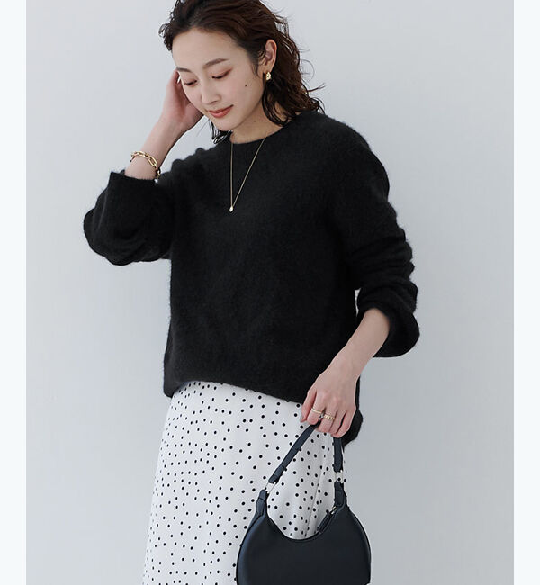 ur's「【星玲奈さんコラボアイテム】ウール混クルーネックニットプルオーバートップス」|ニット・セーター|