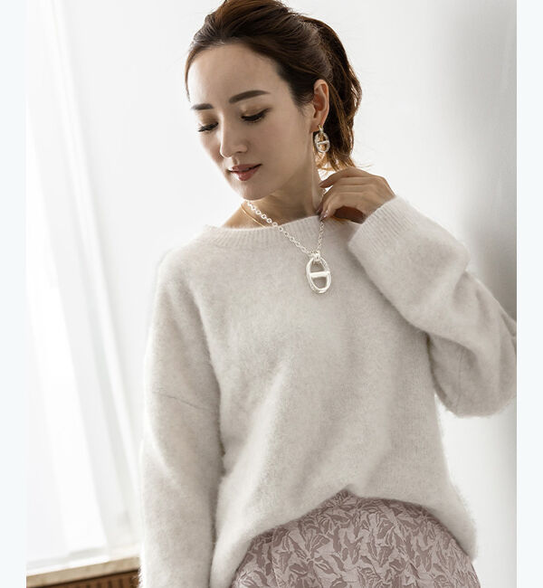 ur's「【星玲奈さんコラボアイテム】ウール混クルーネックニットプルオーバートップス」|ニット・セーター|