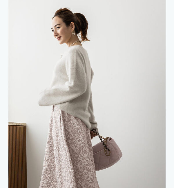 ur's「【星玲奈さんコラボアイテム】ウール混クルーネックニットプルオーバートップス」|ニット・セーター|