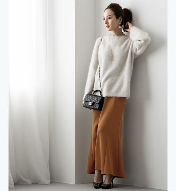 ur's「【星玲奈さんコラボアイテム】ウール混クルーネックニットプルオーバートップス」|ニット・セーター|