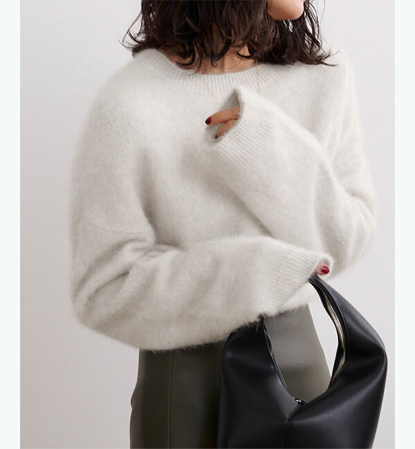 ur's「【星玲奈さんコラボアイテム】ウール混クルーネックニットプルオーバートップス」|ニット・セーター|