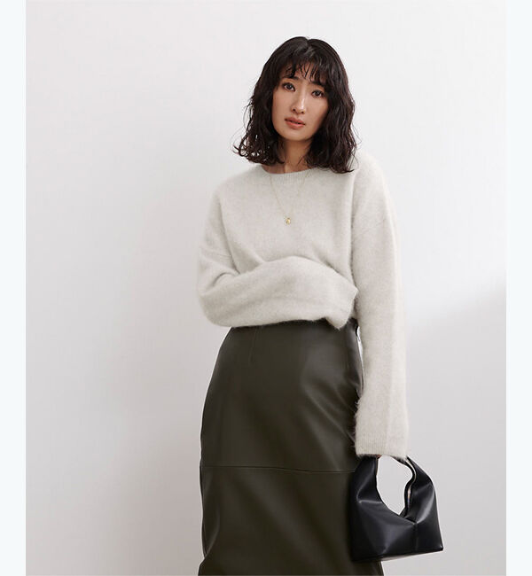 ur's「【星玲奈さんコラボアイテム】ウール混クルーネックニットプルオーバートップス」|ニット・セーター|