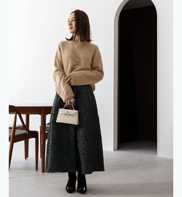 ur's「【星玲奈さんコラボアイテム】ウール混クルーネックニットプルオーバートップス」|ニット・セーター|