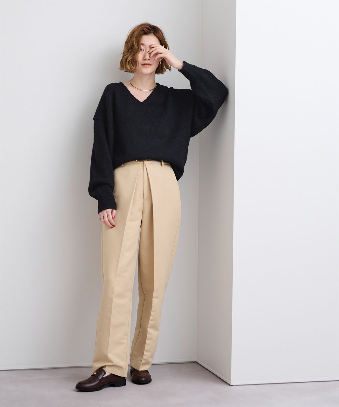 ur's「ウールブレンドVネックニットプルオーバー」|ニット・セーター|