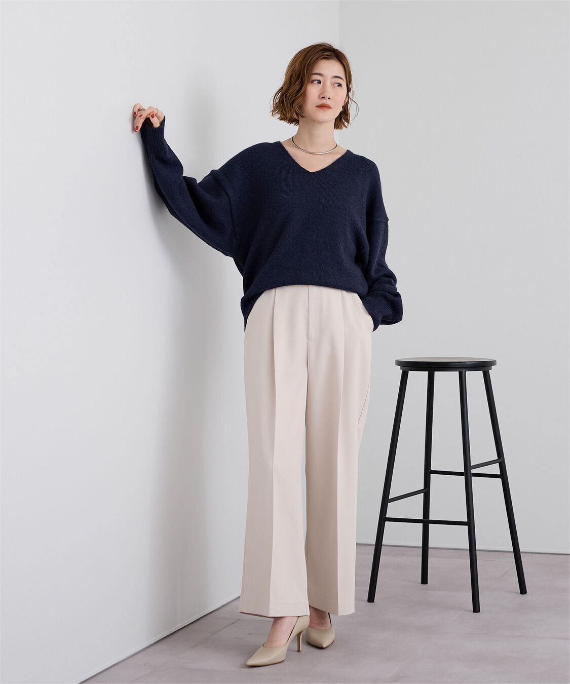 ur's「ウールブレンドVネックニットプルオーバー」|ニット・セーター|