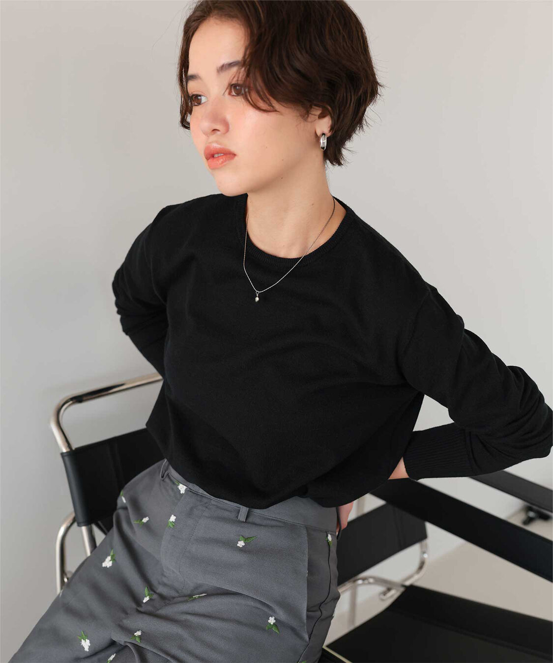 titivate「なめらか手触りカシミヤタッチクルーネックニット」|ニット・セーター|