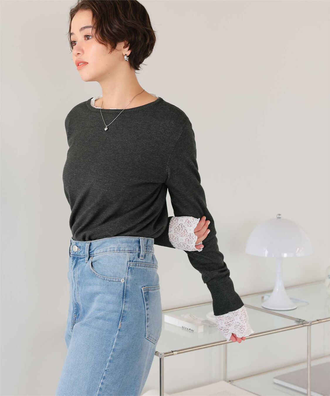 titivate「なめらか手触りカシミヤタッチボートネックニット」|ニット・セーター|