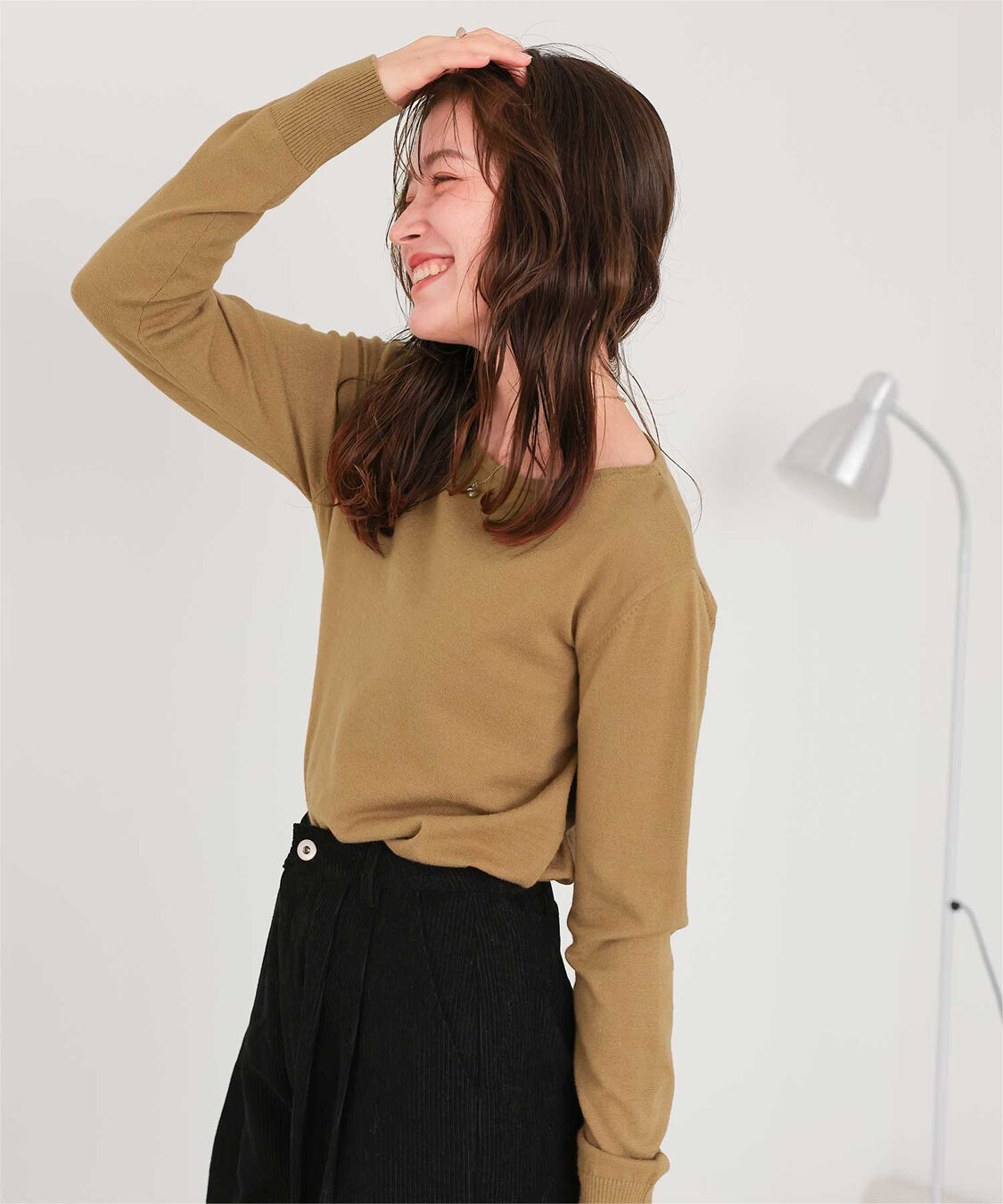 titivate「なめらか手触りカシミヤタッチボートネックニット」|ニット・セーター|