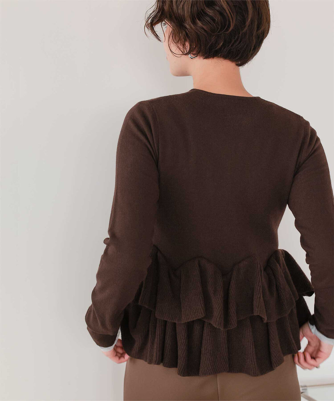titivate「フリルヘムニットカーディガン」|ニット・セーター|