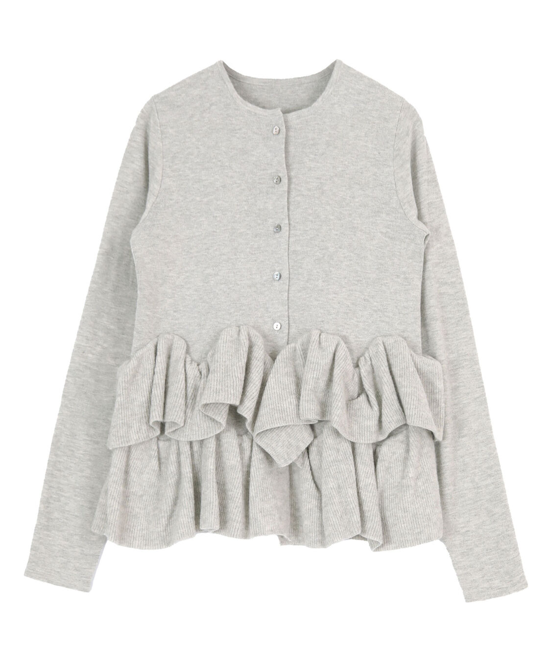 titivate「フリルヘムニットカーディガン」|ニット・セーター|