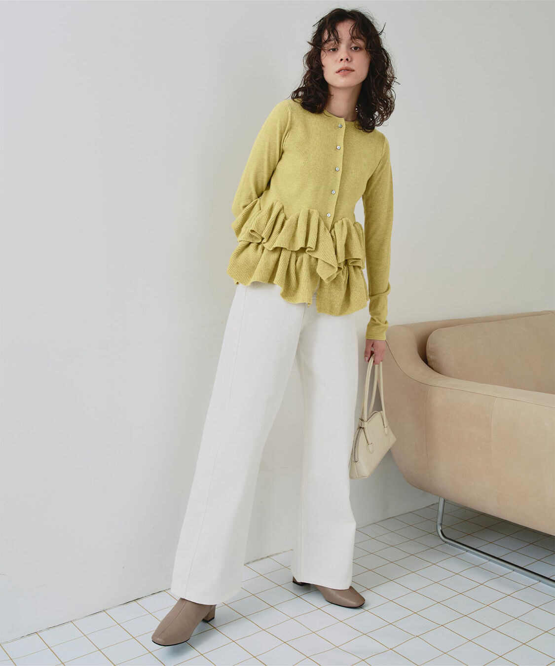 titivate「フリルヘムニットカーディガン」|ニット・セーター|