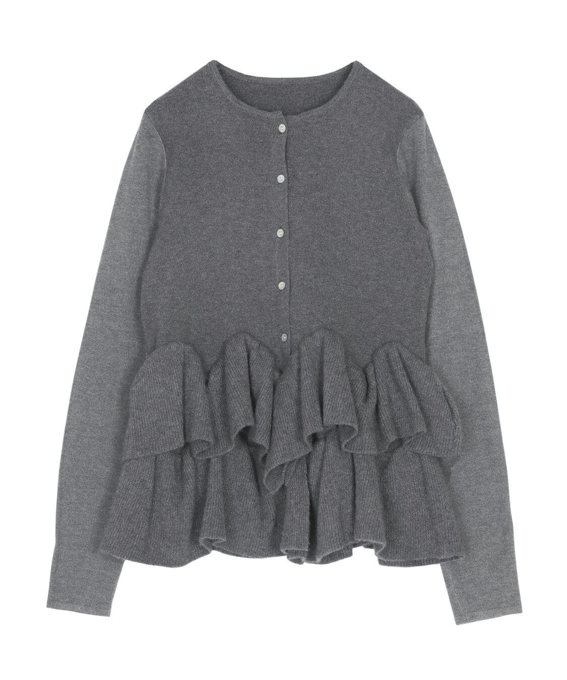 titivate「フリルヘムニットカーディガン」|ニット・セーター|