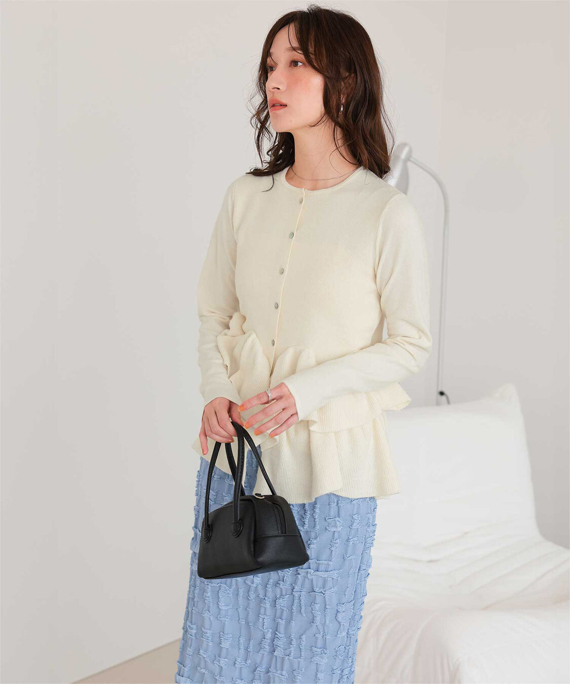 titivate「フリルヘムニットカーディガン」|ニット・セーター|