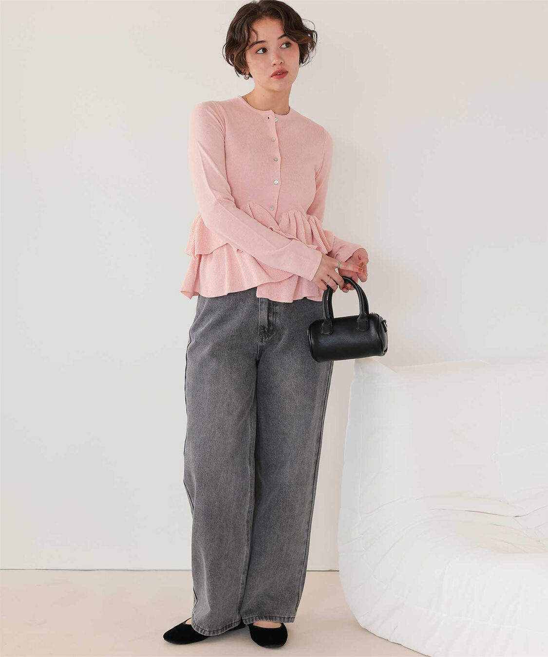 titivate「フリルヘムニットカーディガン」|ニット・セーター|