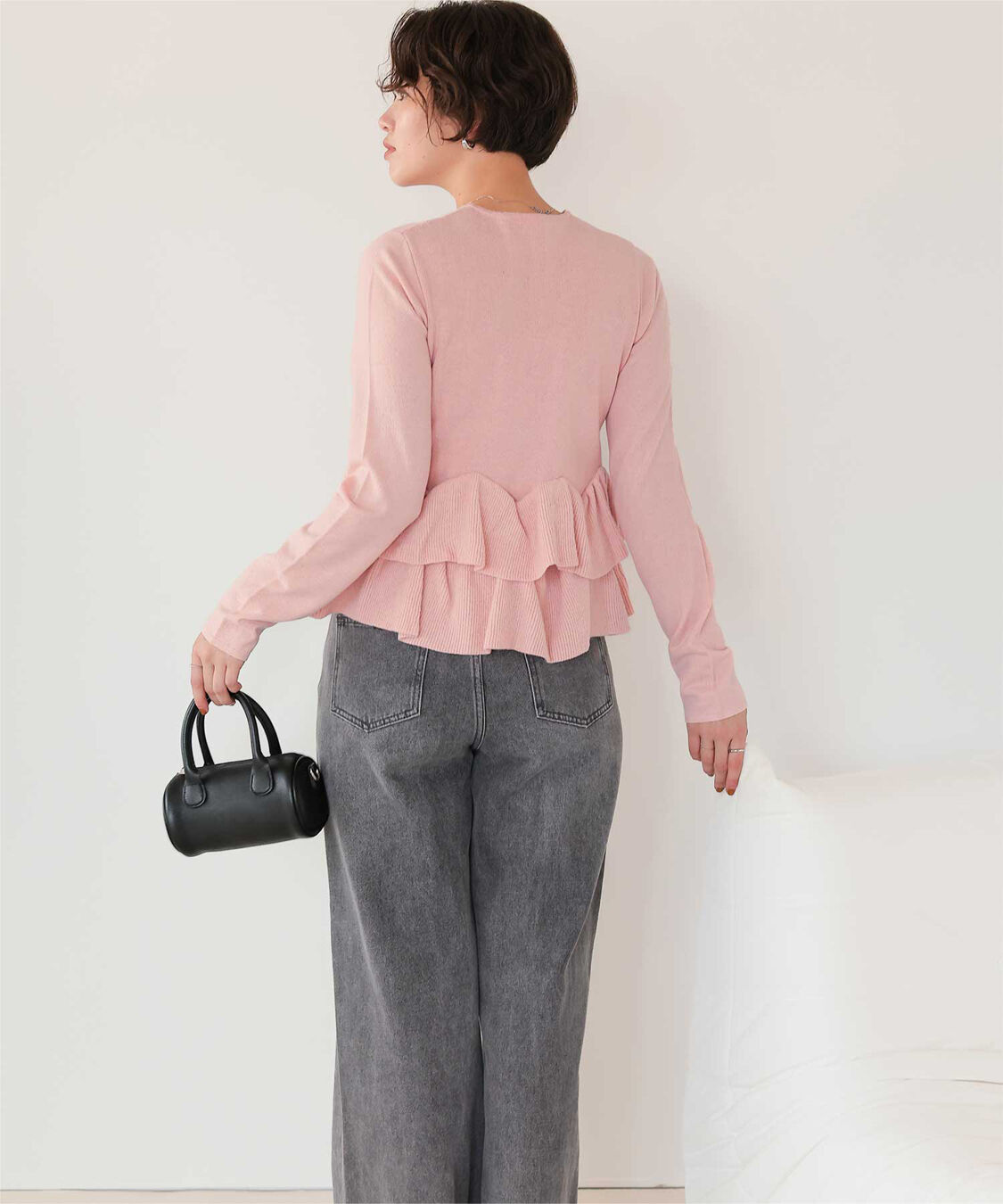 titivate「フリルヘムニットカーディガン」|ニット・セーター|