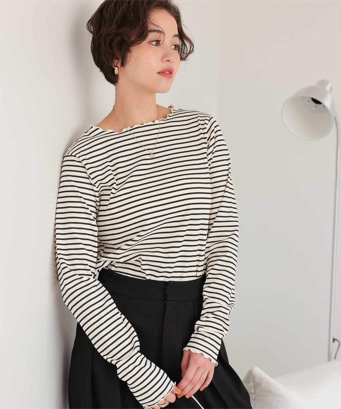 titivate「リブカットソーメローデザイントップス」|Tシャツ・カットソー|