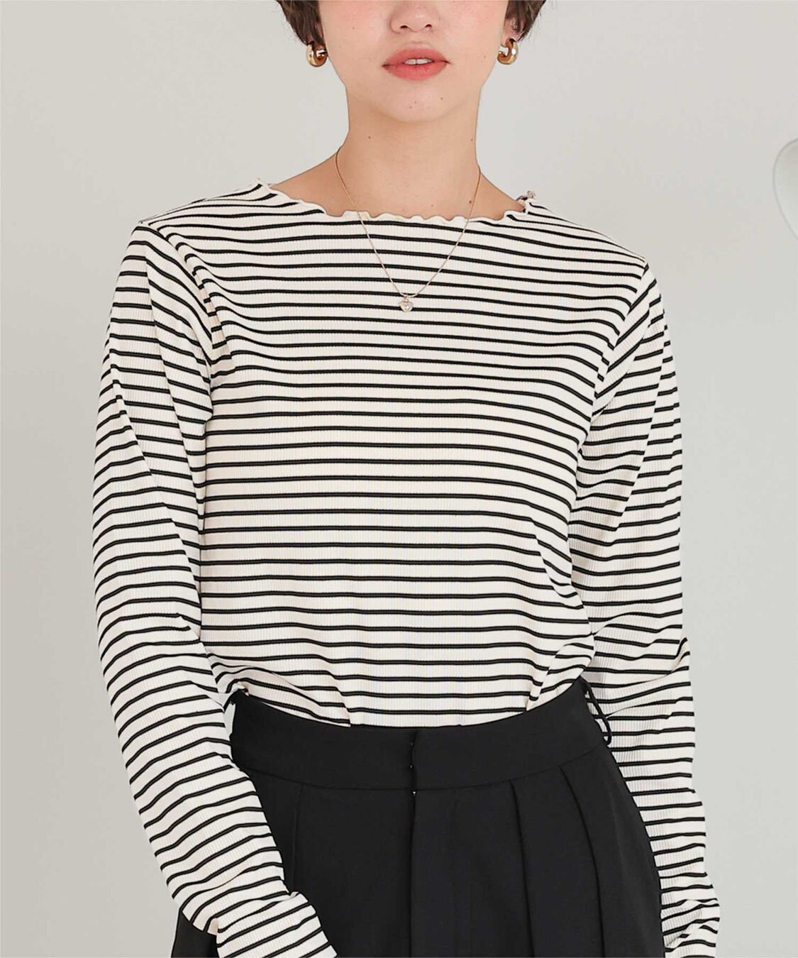 titivate「リブカットソーメローデザイントップス」|Tシャツ・カットソー|