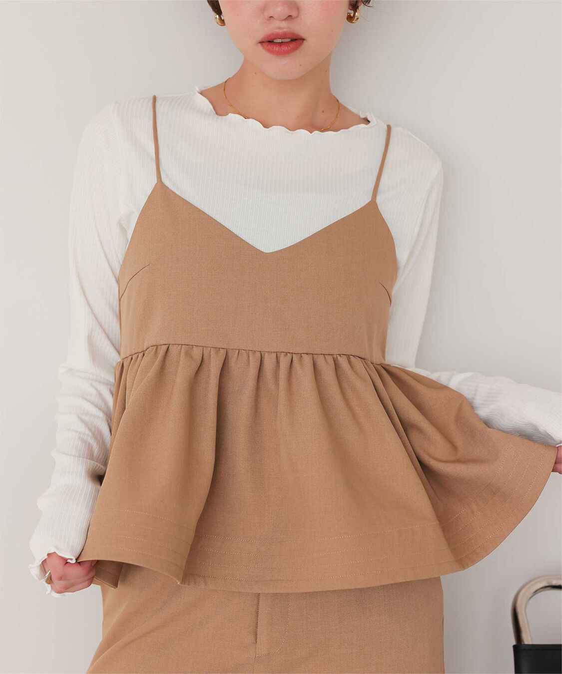 titivate「リブカットソーメローデザイントップス」|Tシャツ・カットソー|