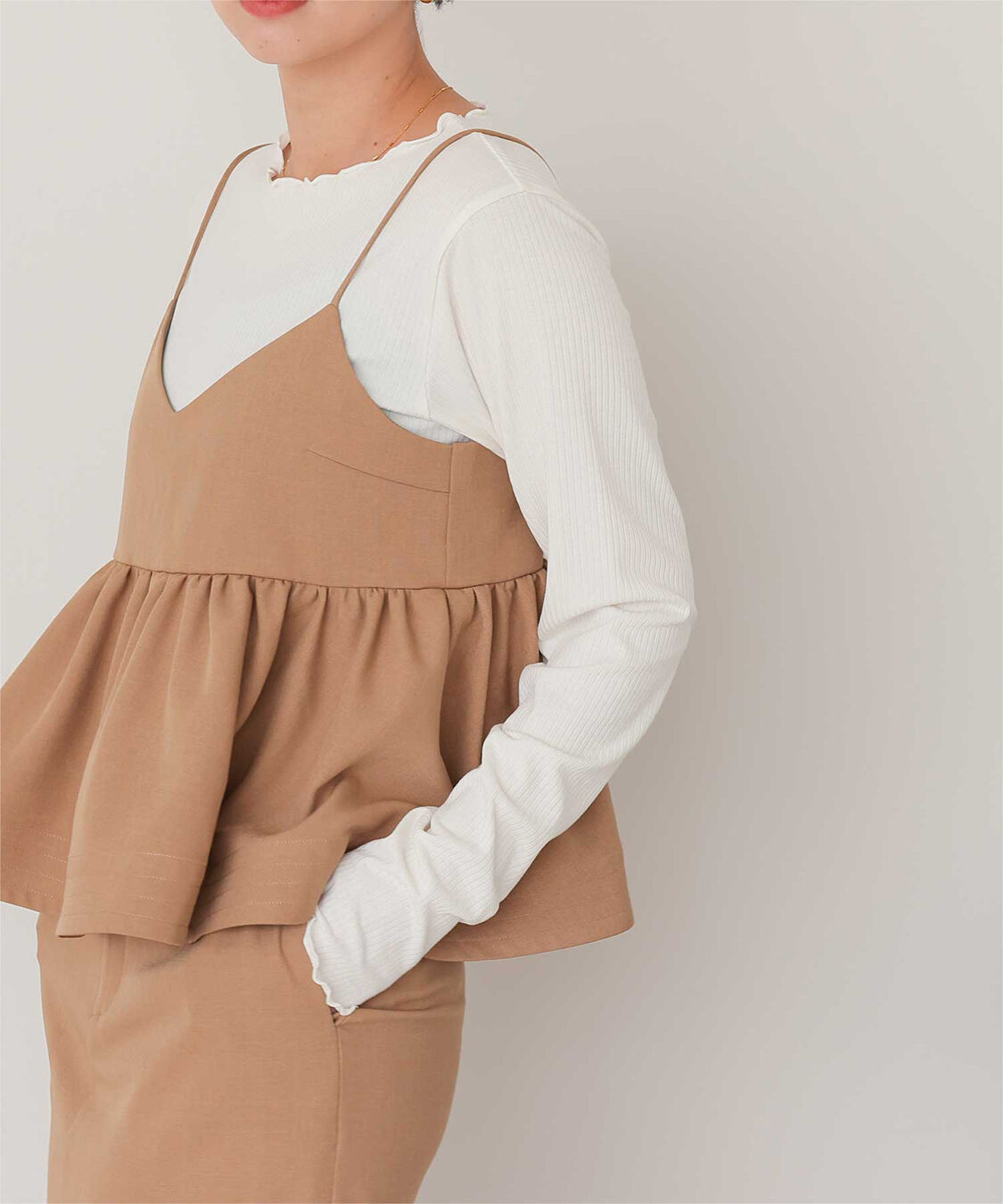 titivate「リブカットソーメローデザイントップス」|Tシャツ・カットソー|