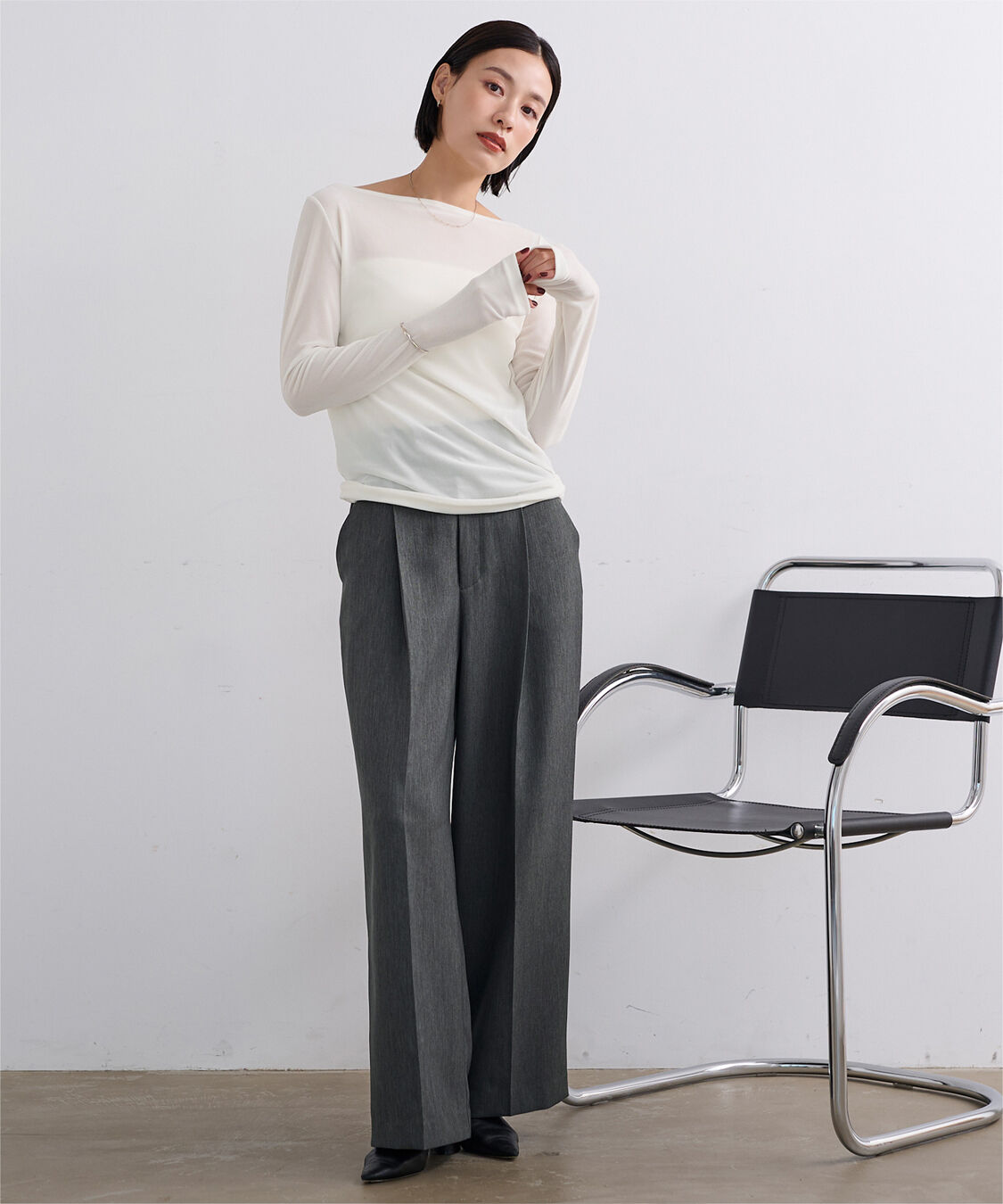 ur's「【黒川翼さんコラボアイテム】2wayボートネックベロアトップス」|Tシャツ・カットソー|