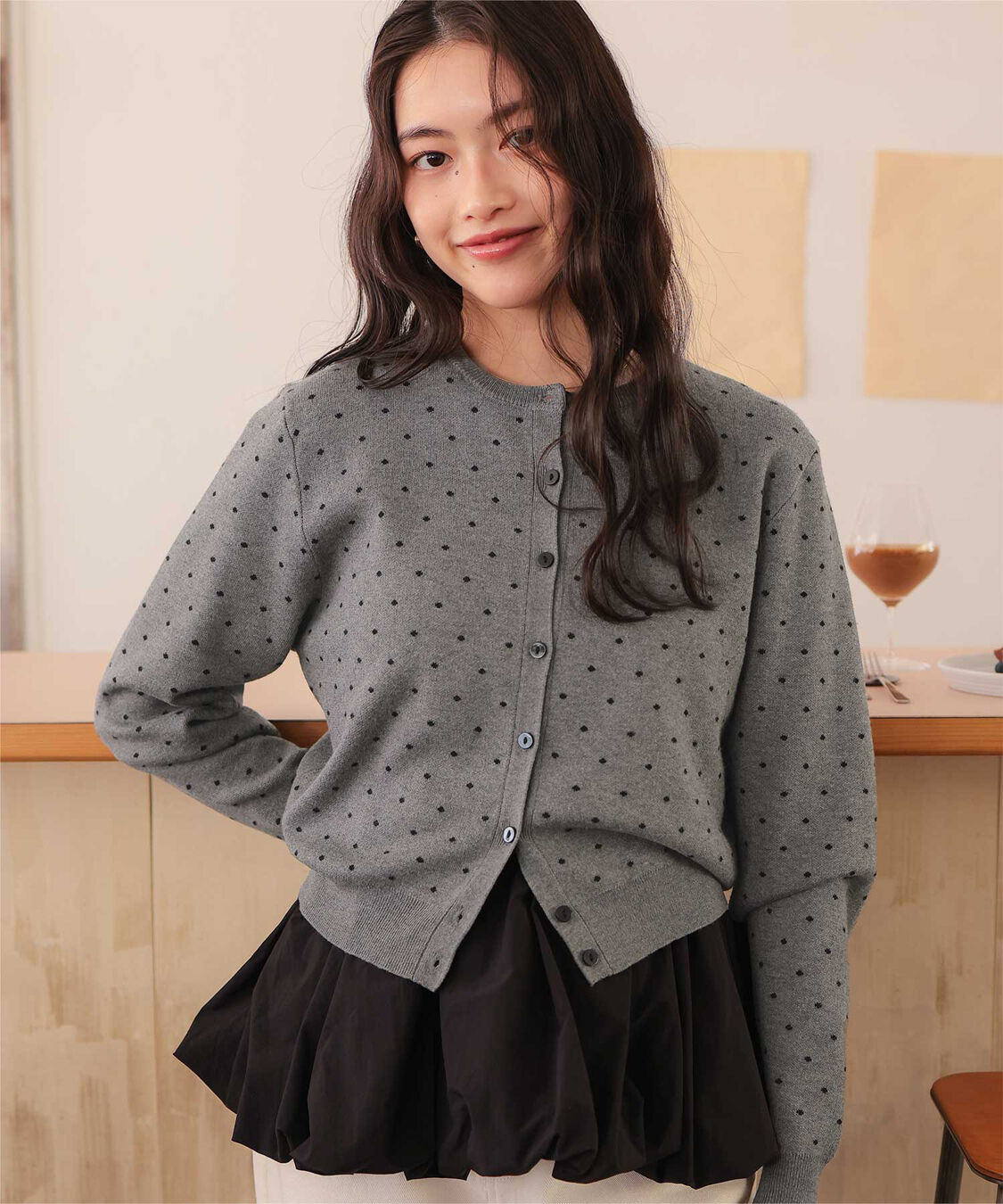 titivate「ドットジャガードニットカーディガン」|ニット・セーター|