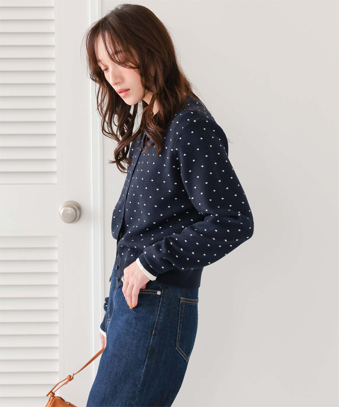 titivate「ドットジャガードニットカーディガン」|ニット・セーター|