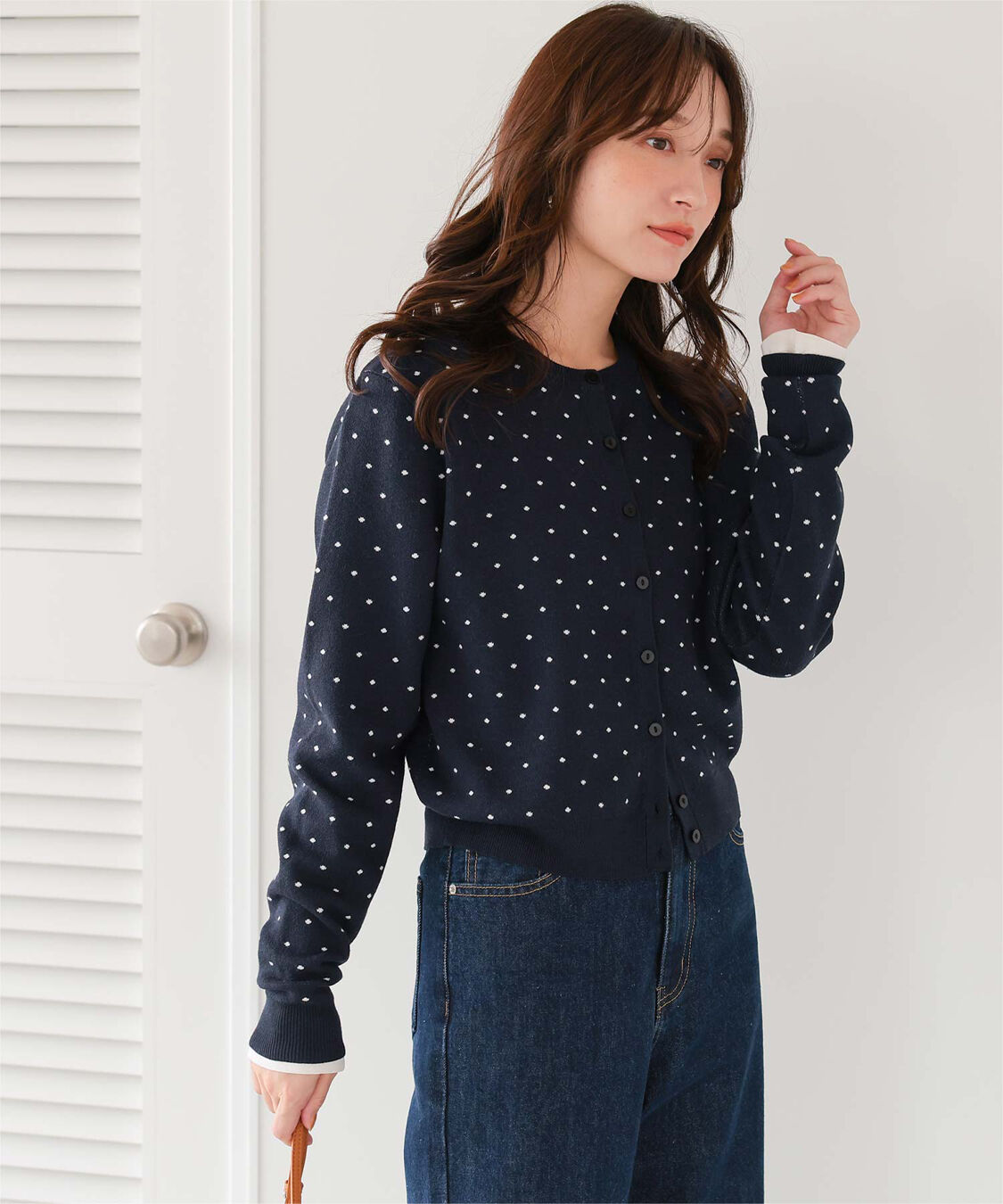 titivate「ドットジャガードニットカーディガン」|ニット・セーター|
