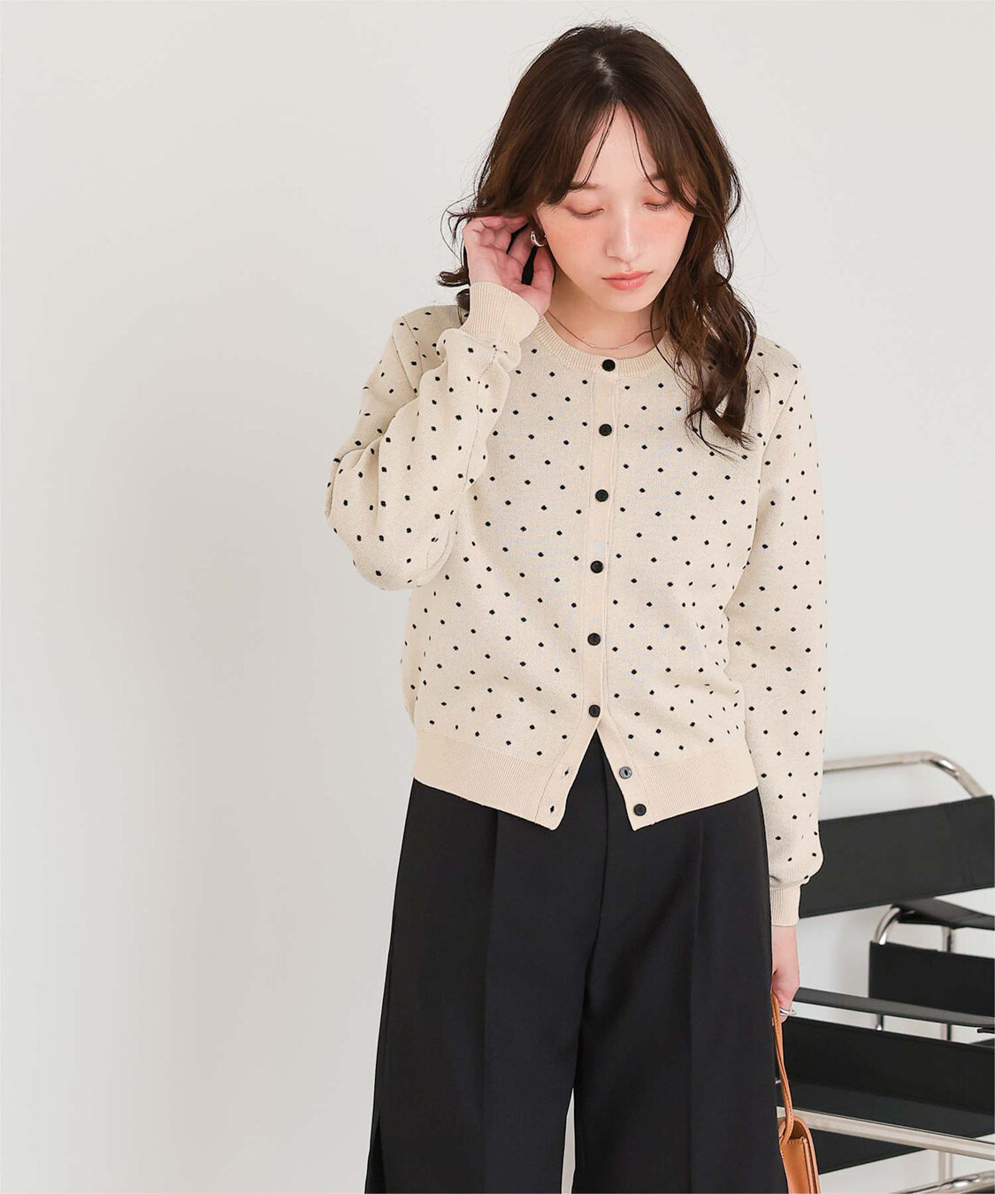 titivate「ドットジャガードニットカーディガン」|ニット・セーター|
