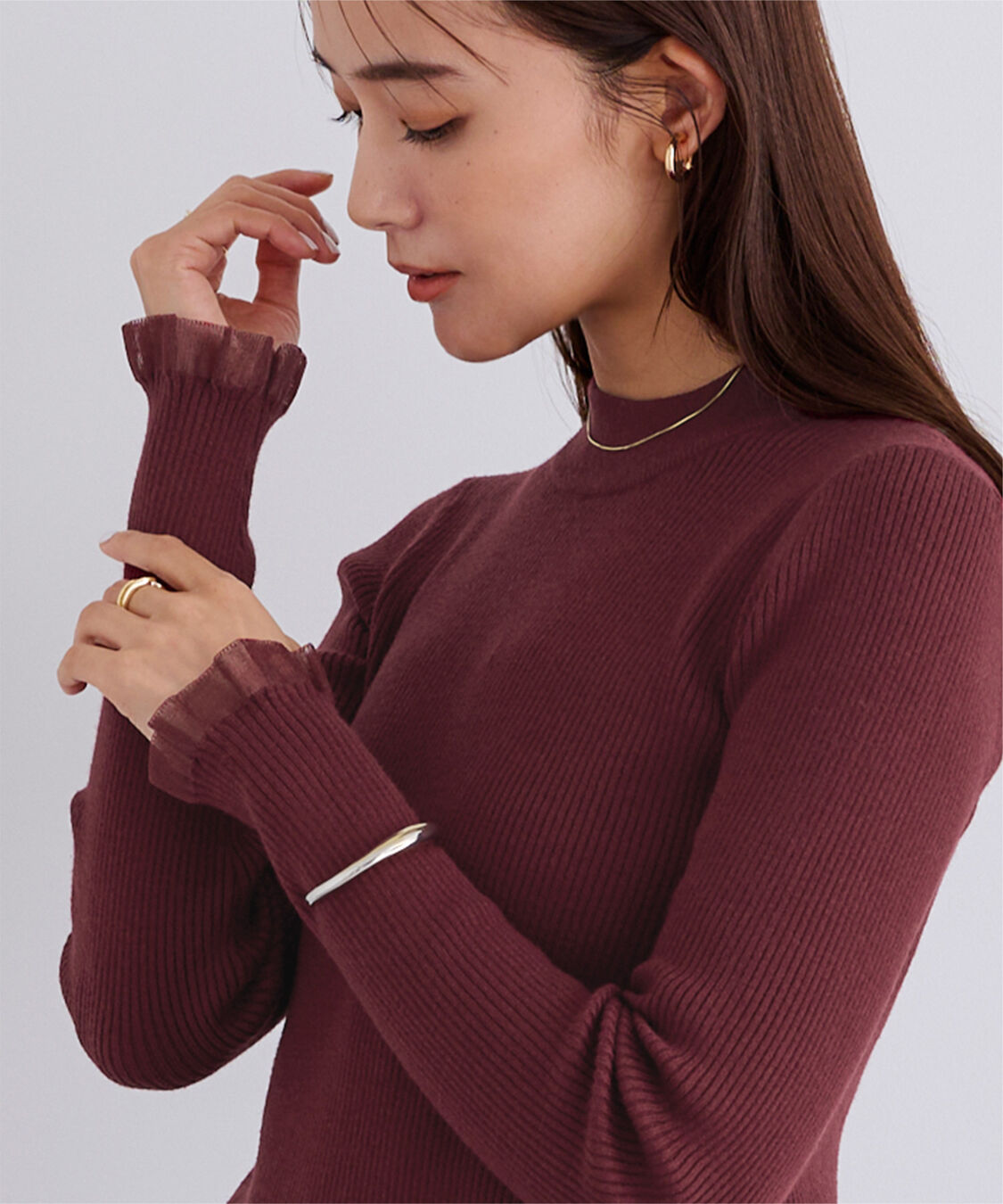 ur's「シアースリーブプチハイネックリブニット」|ニット・セーター|