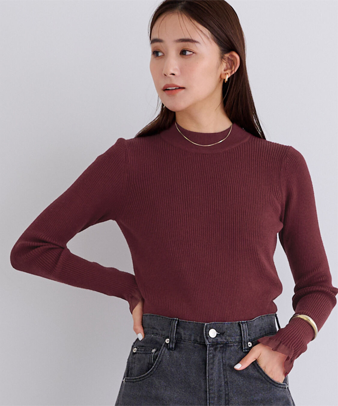 ur's「シアースリーブプチハイネックリブニット」|ニット・セーター|