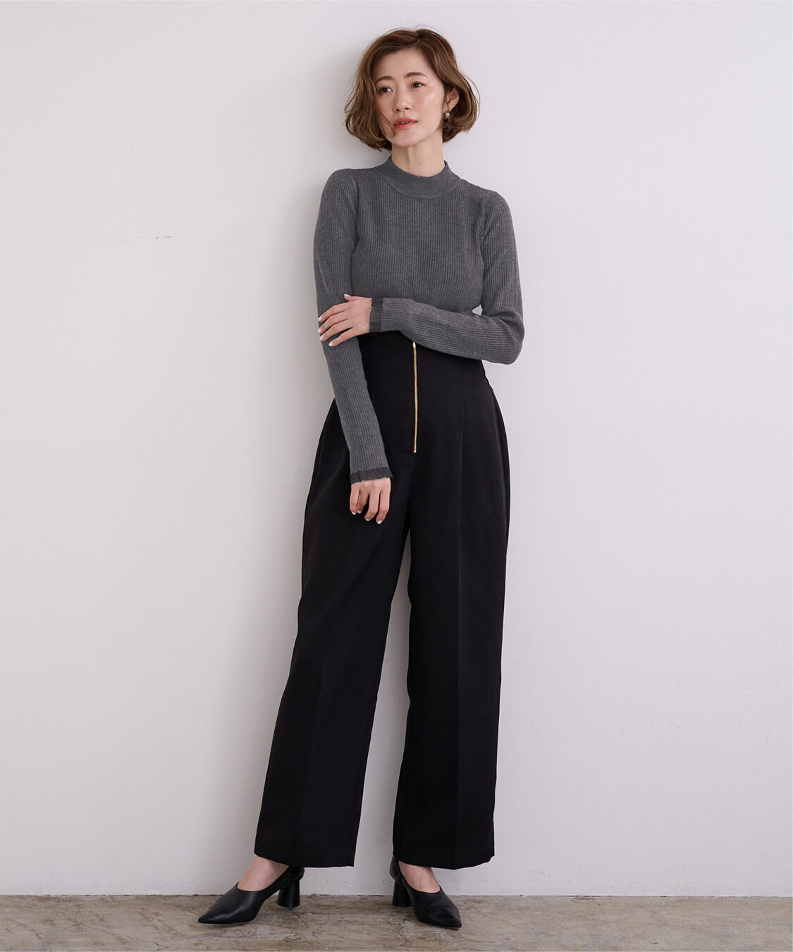 ur's「シアースリーブプチハイネックリブニット」|ニット・セーター|