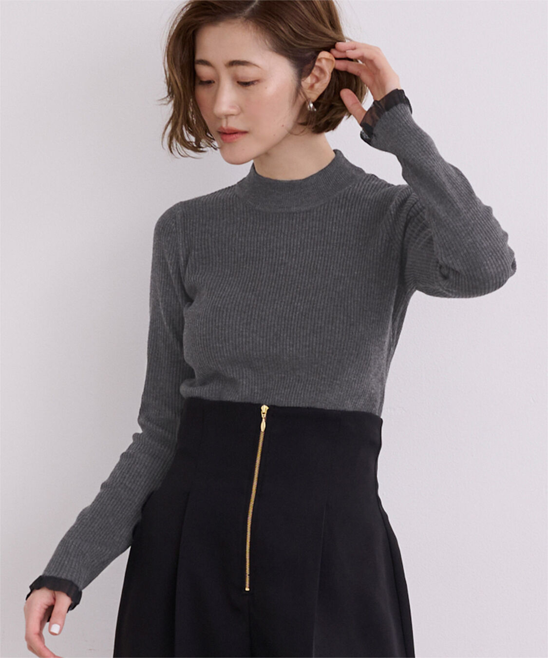 ur's「シアースリーブプチハイネックリブニット」|ニット・セーター|