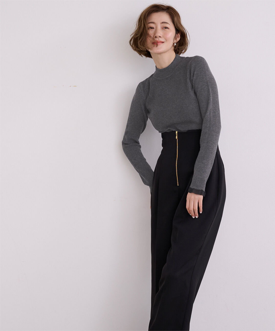 ur's「シアースリーブプチハイネックリブニット」|ニット・セーター|