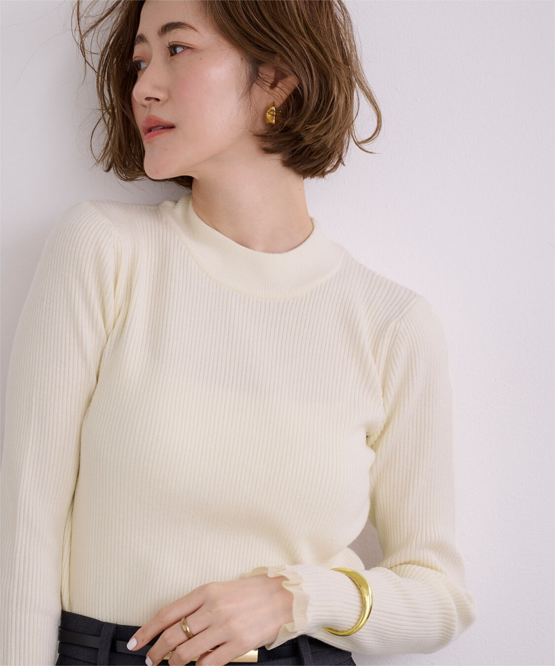 ur's「シアースリーブプチハイネックリブニット」|ニット・セーター|