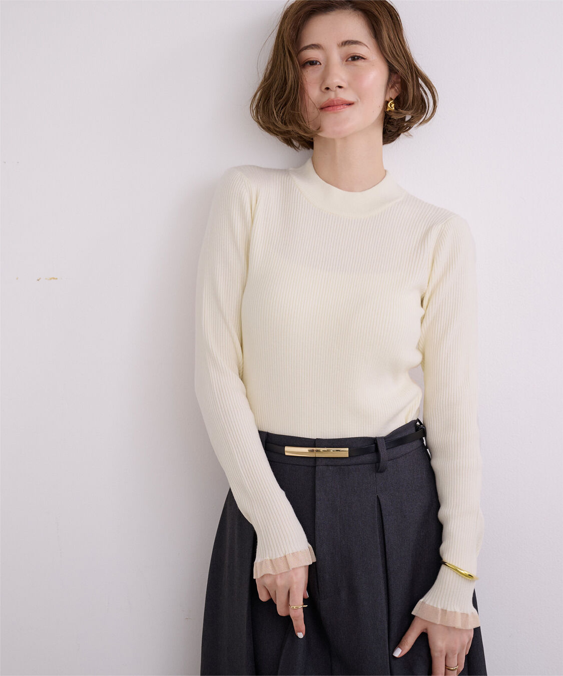 ur's「シアースリーブプチハイネックリブニット」|ニット・セーター|