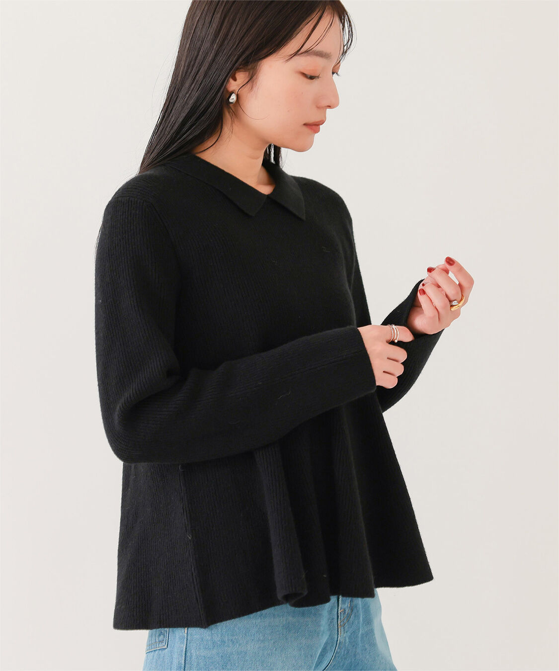 ur's「襟付きペプラムニット」|ニット・セーター|