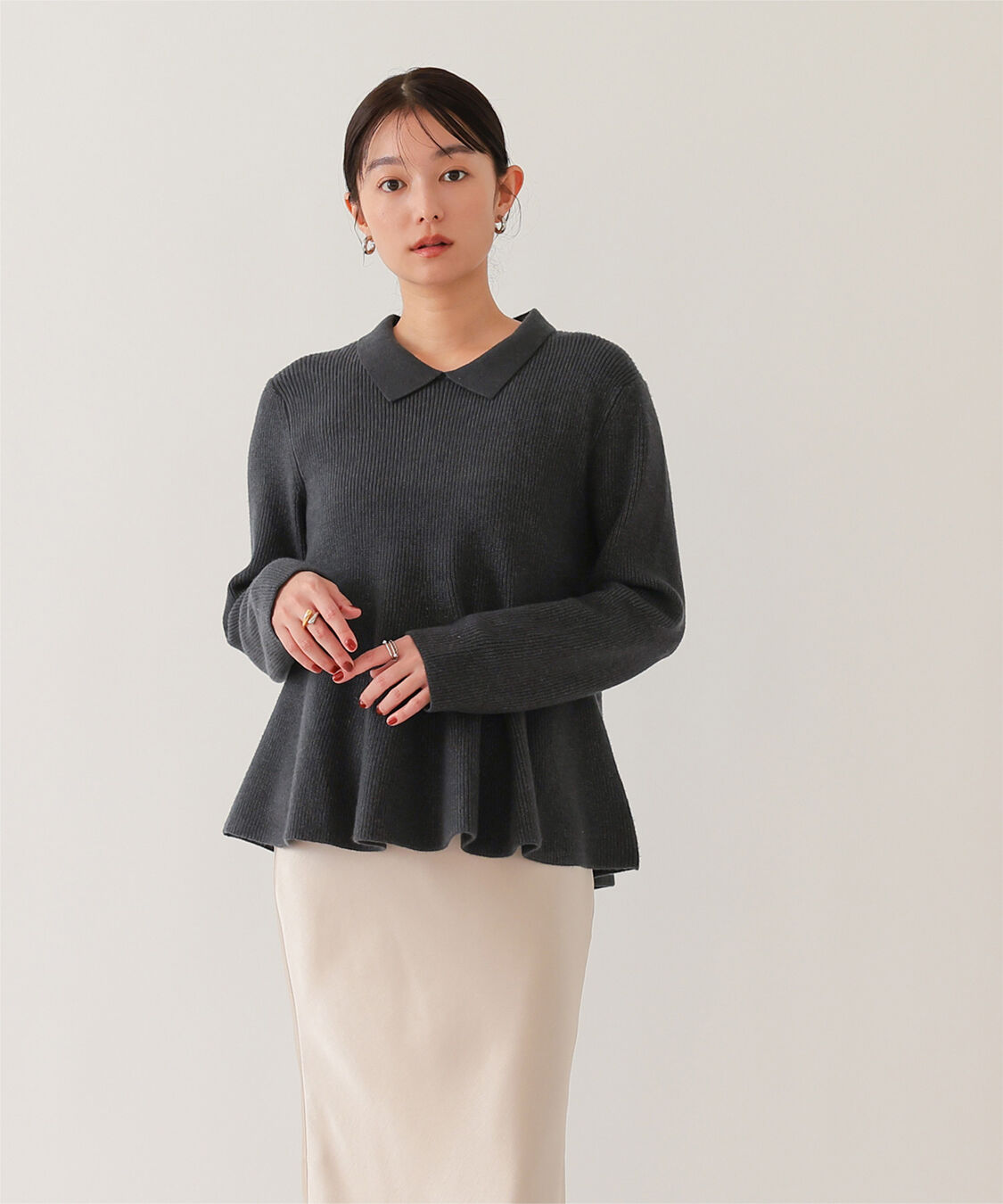 ur's「襟付きペプラムニット」|ニット・セーター|