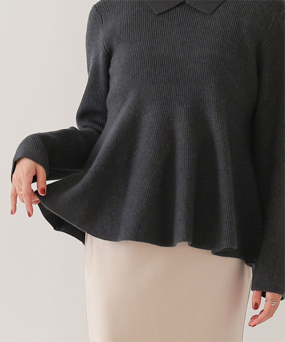 ur's「襟付きペプラムニット」|ニット・セーター|