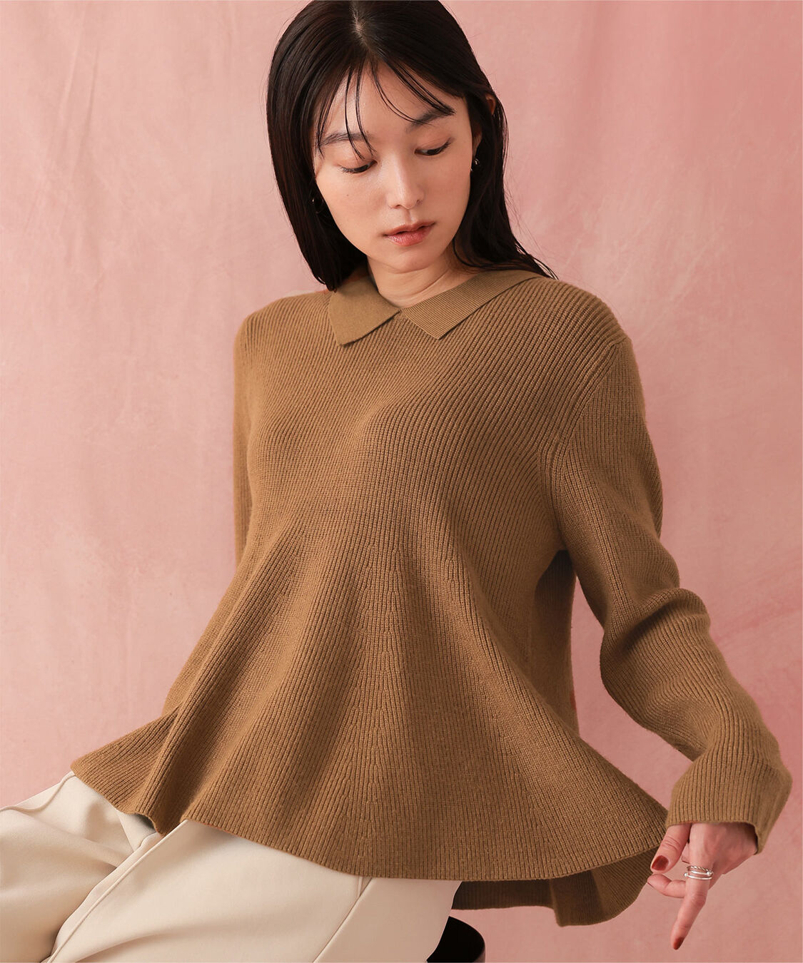 ur's「襟付きペプラムニット」|ニット・セーター|