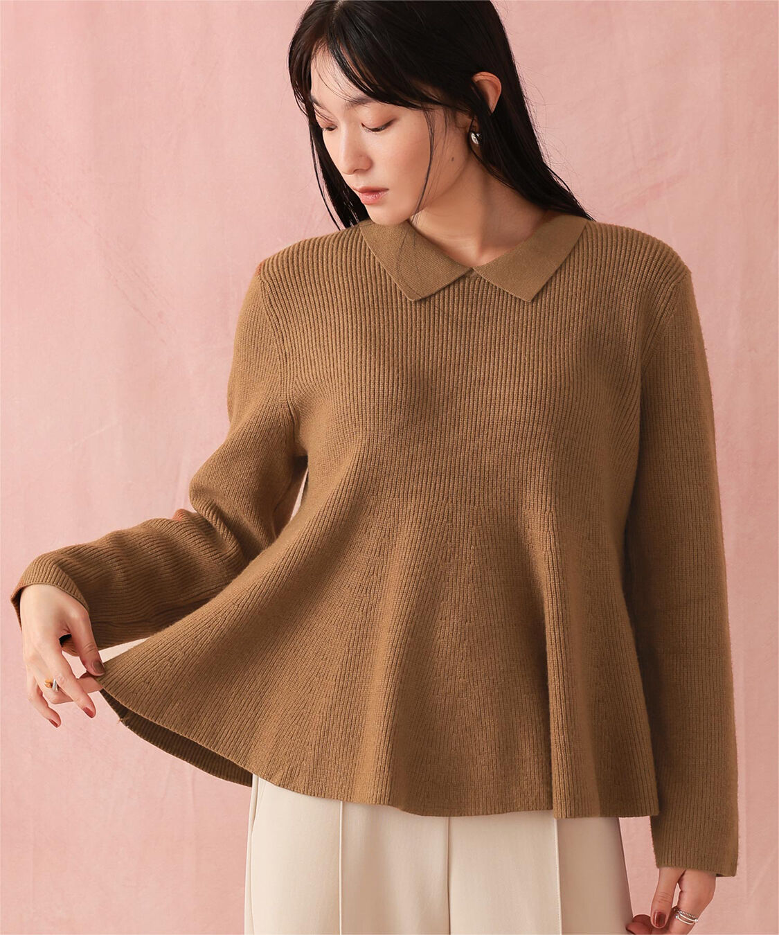 ur's「襟付きペプラムニット」|ニット・セーター|